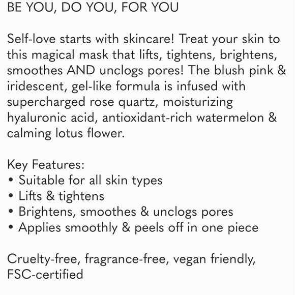 HUDA WishFul Rose Quartz Lift & Glow Peel Off Mask New FullSz - Picture 5 of 5